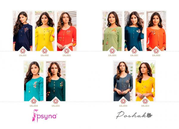 Psyna-Poshak-6 Rayon Stiched Colorful Kurtis For Summer